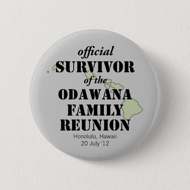Official Family Reunion Survivor - Hawaii Green 6 Cm Round Badge (Front)