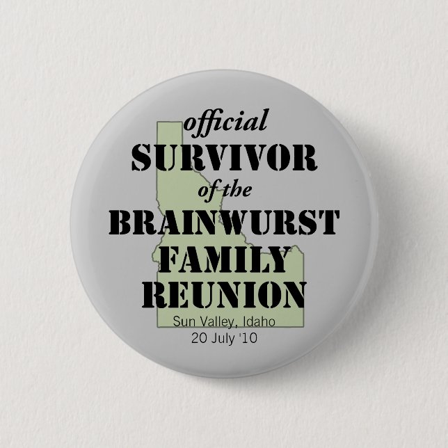 Official Family Reunion Survivor - Idaho Green 6 Cm Round Badge (Front)