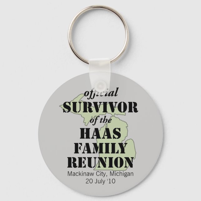 Official Family Reunion Survivor - Michigan Green Key Ring (Front)
