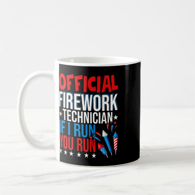 Official Firework Technician Usa Independence Day  Coffee Mug (Left)