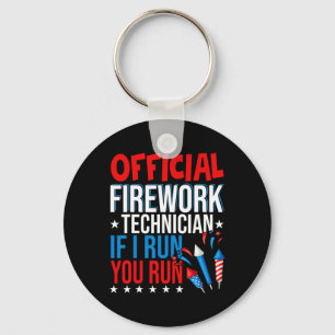 Official Firework Technician Usa Independence Day Key Ring