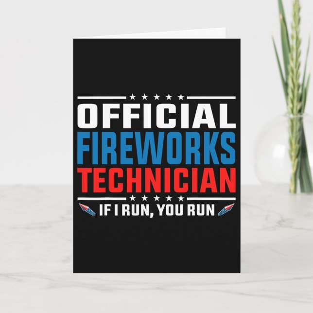Official Fireworks Technician 4th Of July Pyro-tec Card (Front)