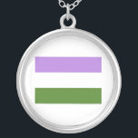 OFFICIAL GENDERQUEER PRIDE FLAG SILVER PLATED NECKLACE<br><div class="desc">If life were a T-shirt, it would be totally Gay! Browse over 1, 000 GLBT Humour, Pride, Equality, Slang, & Marriage Designs. The Most Unique Gay, Lesbian Bi, Trans, Queer, and Intersexed Apparel on the web. Everything from GAY to Z @ www.GlbtShirts.com FIND US ON: THE WEB: http://www.GlbtShirts.com FACEBOOK: http://www.facebook.com/glbtshirts...</div>