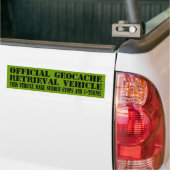 Official Geocache Retrieval Vehicle Bumper Sticker (On Truck)