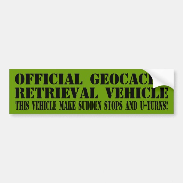Official Geocache Retrieval Vehicle Bumper Sticker (Front)
