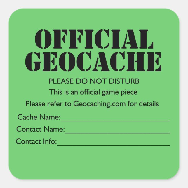 Official Geocache Sticker (Front)