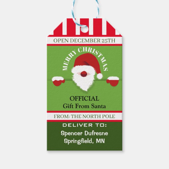Official Gift From Santa Personalised Tags (Front)