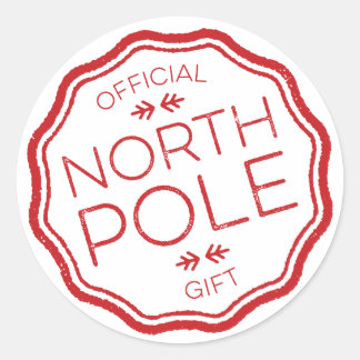 Official Gift from the North Pole Classic Round Sticker
