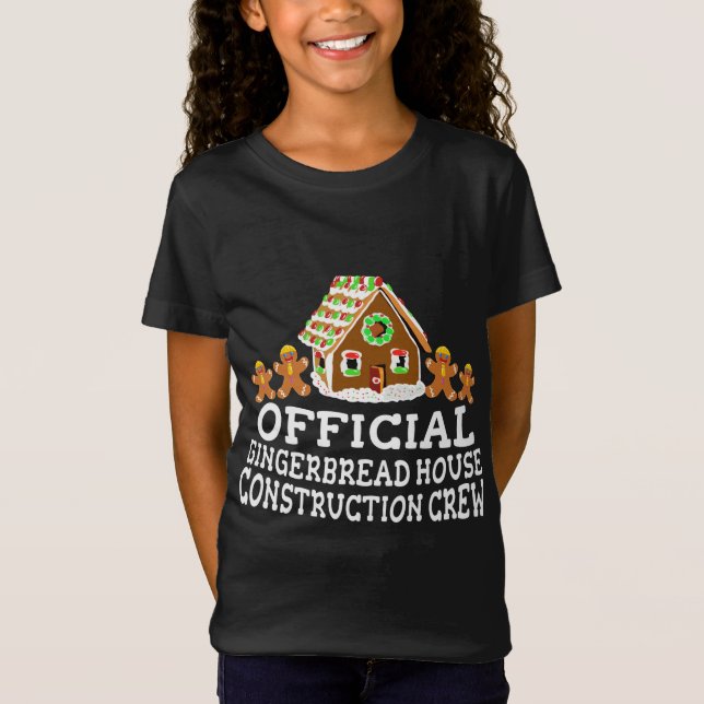 Official Gingerbread House Construction Crew Decor T-Shirt (Front)