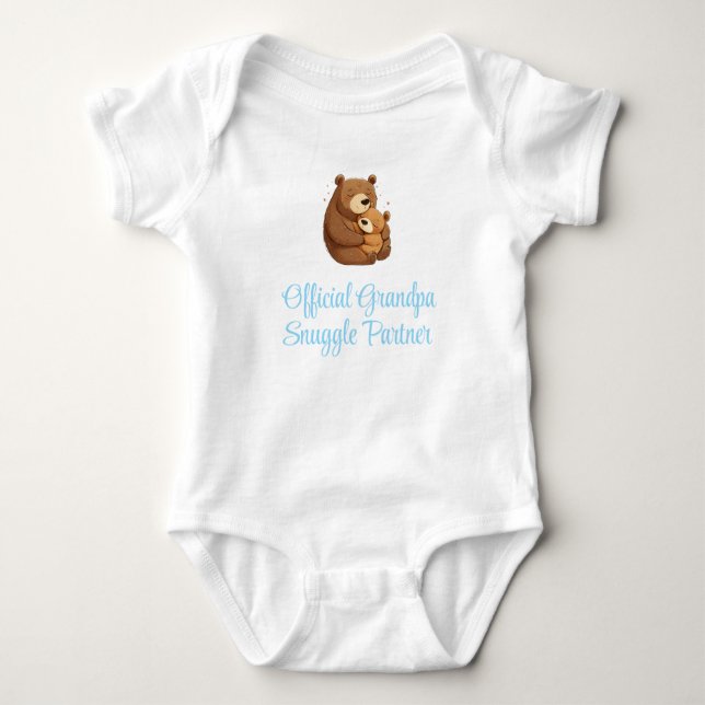 Official Grandpa Snuggle Partner, Baby Boy, Funny Baby Bodysuit (Front)