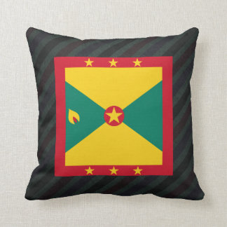 Official Grenada Flag on stripes Cushion