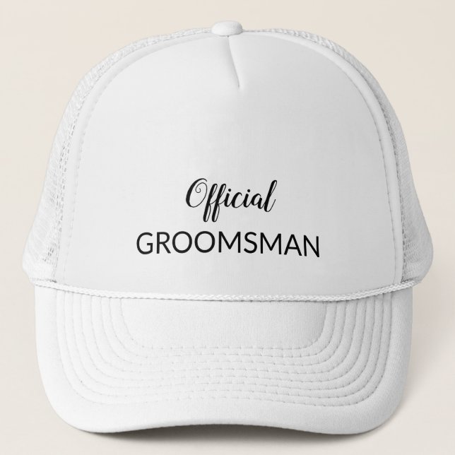 Official Groomsman Funny Wedding Cap (Front)
