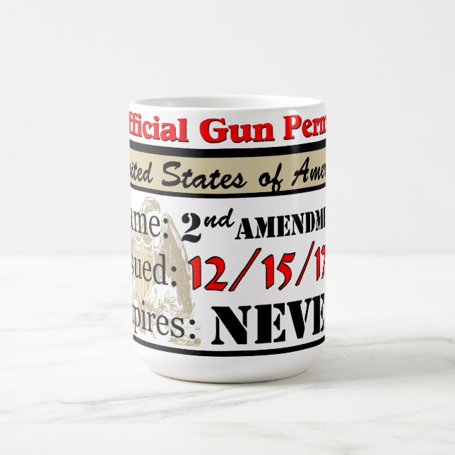 Official Gun Permit! Coffee Mug (Center)