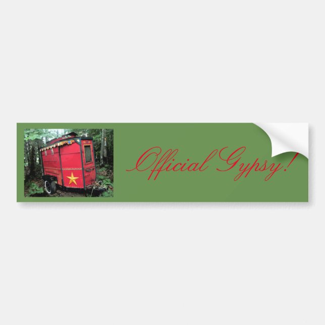 Official Gypsy! Red traveller caravan Bumper Sticker (Front)