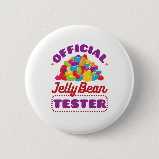 Official Jelly Bean Tester Easter Candy 6 Cm Round Badge (Front)