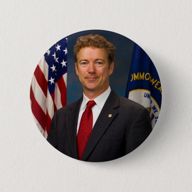 Official Kentucky Senator Rand Paul Portrait 6 Cm Round Badge (Front)