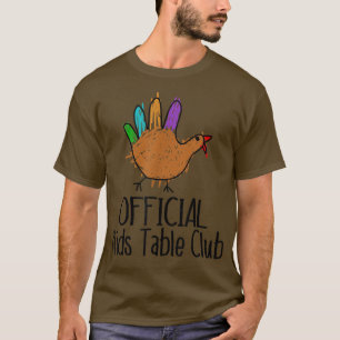 Official Kids Table Club T Funny Thanksgiving Day  T-Shirt