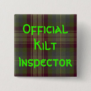 "Official Kilt Inspector" 15 Cm Square Badge