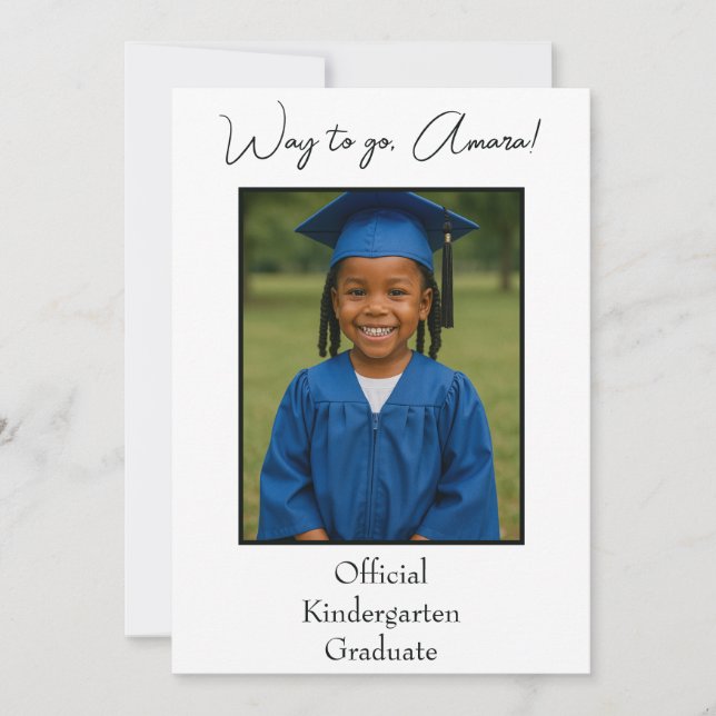 Official Kindergarten Graduate Photo Invitation (Front)