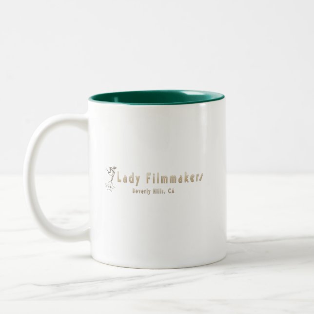 Official Lady Filmmakers Logo with Beverly Hills T Two-Tone Coffee Mug (Left)