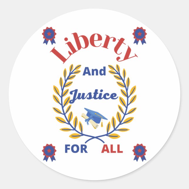 Official Liberty and Justice For All Collection 3  Classic Round Sticker (Front)