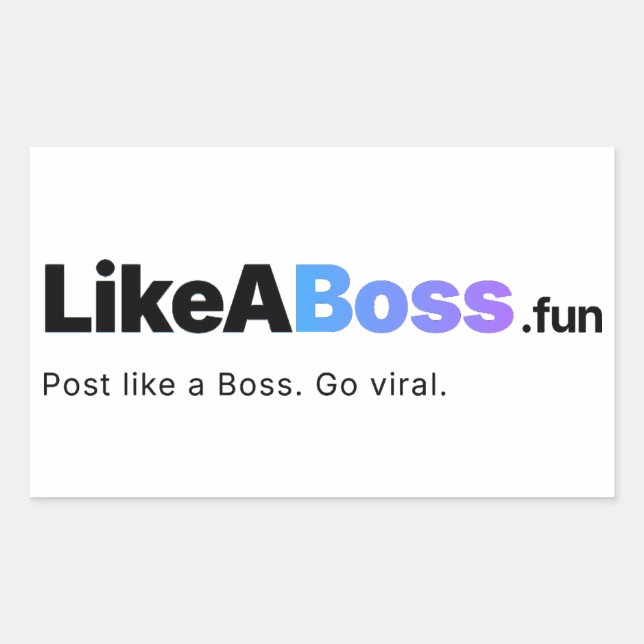 Official LikeABoss.fun Logo Sticker  (Front)