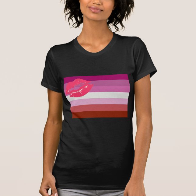 OFFICIAL LIPSTICK LESBIAN FLAG T-Shirt (Front)