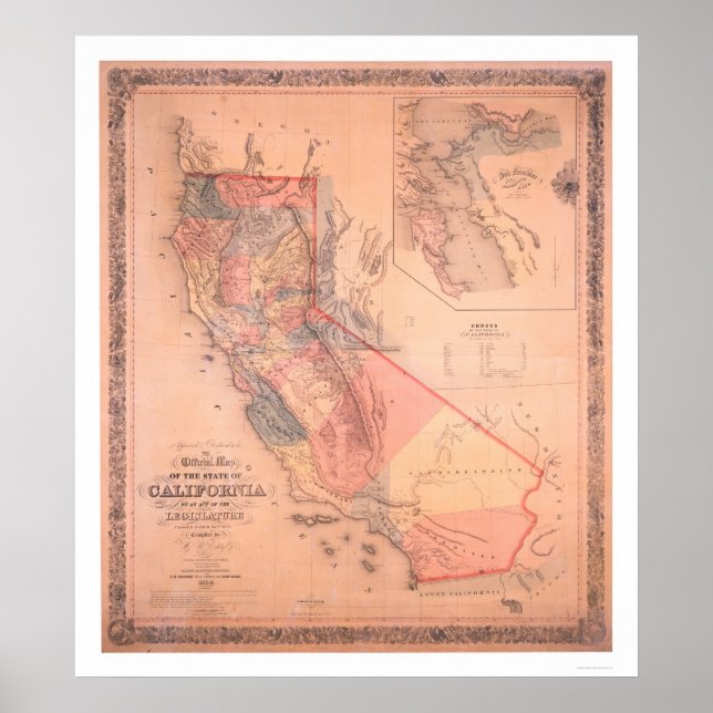 Official Map of California Poster (Front)