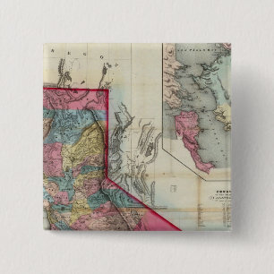 Official map of the State of California 15 Cm Square Badge