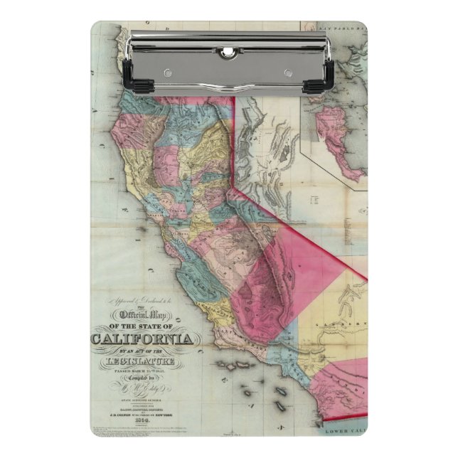 Official map of the State of California Mini Clipboard (Front)