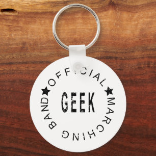 "Official Marching Band Geek   Button Keychain