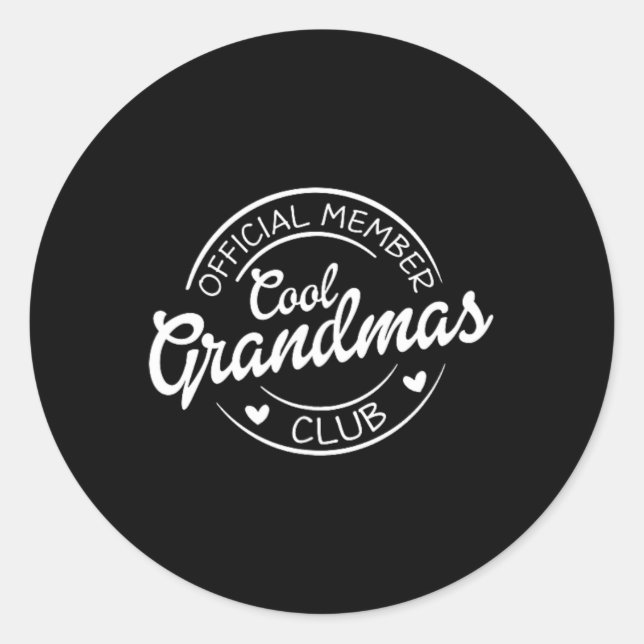 Official Member Cool Grandmas Club Pocket Mother's Classic Round Sticker (Front)