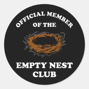 Official Member Of The Empty Nest Club Classic Round Sticker