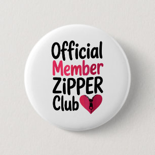 Official Member Zipper Club, Open Heart Byp Surger 6 Cm Round Badge