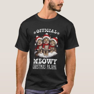 Official Meowy Xmas Pajama Funny Cat & Kitten Love T-Shirt