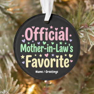 Official Mother-in-Law’s Favourite Pastel Art Ornament