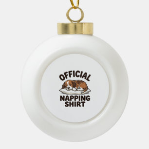 Official Napping Shirt Sleepy Dog Vintage Design_1 Ceramic Ball Christmas Ornament
