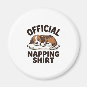 Official Napping Shirt Sleepy Dog Vintage Design_1 Magnet