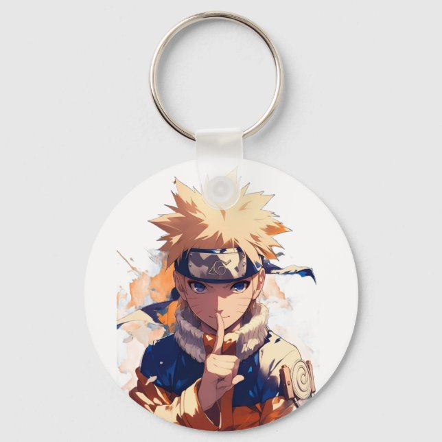 Official Naruto Uzumaki Anime Keychain - Metal Car (Front)