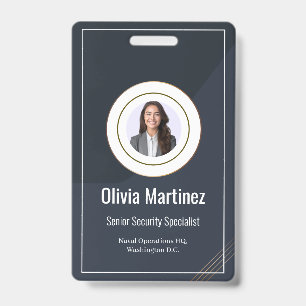 Official Navy Employee Photo ID & Security Badge