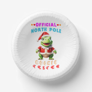 Official North Pole Cookie Tester Giant Christmas Paper Plate
