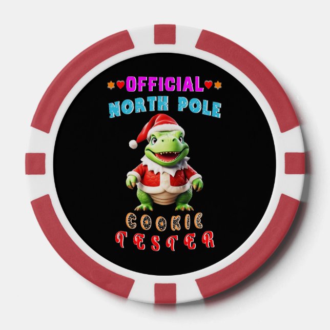 Official North Pole Cookie Tester Giant Christmas Poker Chips (Front)