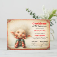 Official North Pole Elf Adoption Certificate