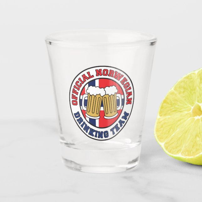 Official Norwegian Drinking Team Shot Glass (Front)