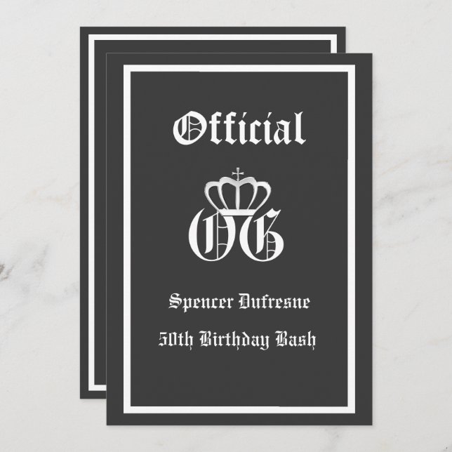 Official OG Birthday Invitation (Front/Back)