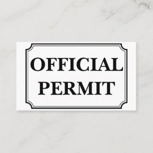 Official Permit: I can do what I want. Business Card