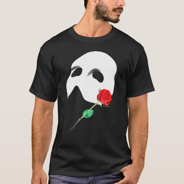 Official 'Phantom Of The Opera' Mask Rose T-Shirt (Front)