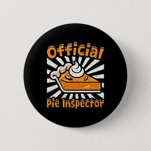 Official Pie Inspector Funny Thanksgiving Pumpkin 6 Cm Round Badge