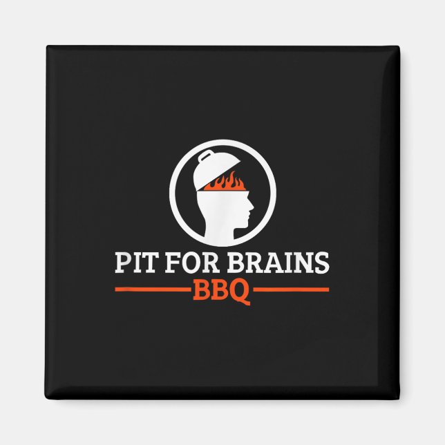 Official Pit For Brains Bbq -black Anvil Relaxed F Magnet (Front)