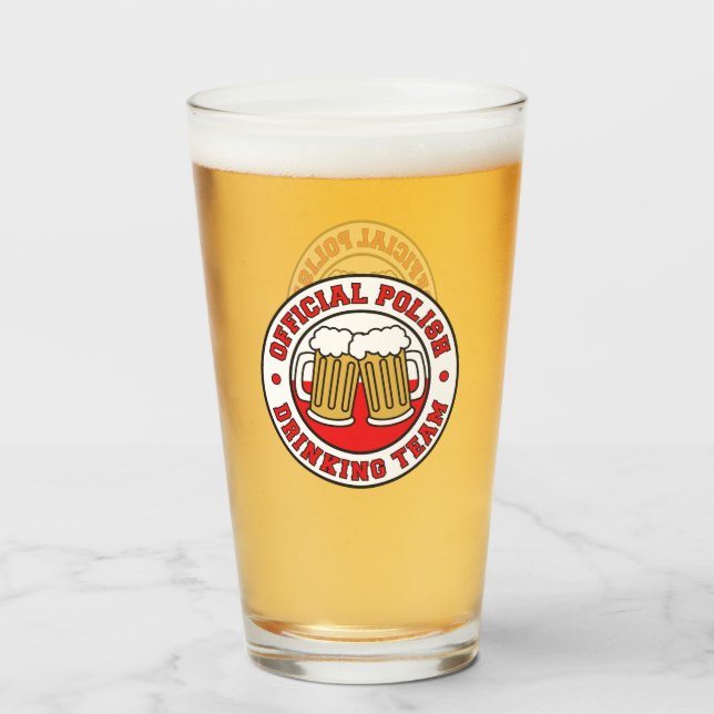 Official Polish Drinking Team Glass (Front Filled)